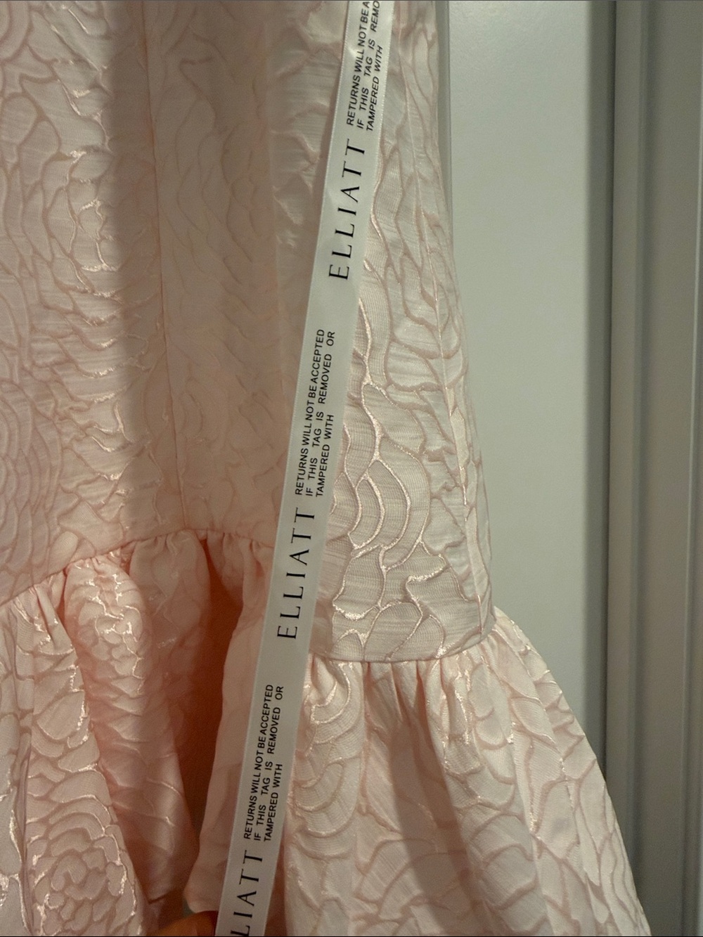 NWT Elliatt Deanna Blush Pink Halter Ruffle-Hem Mini Dress - Picture 5 of 5